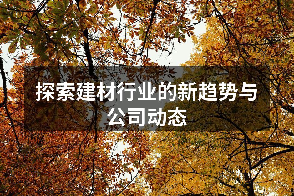 探索建材行业的新趋势与公司动态